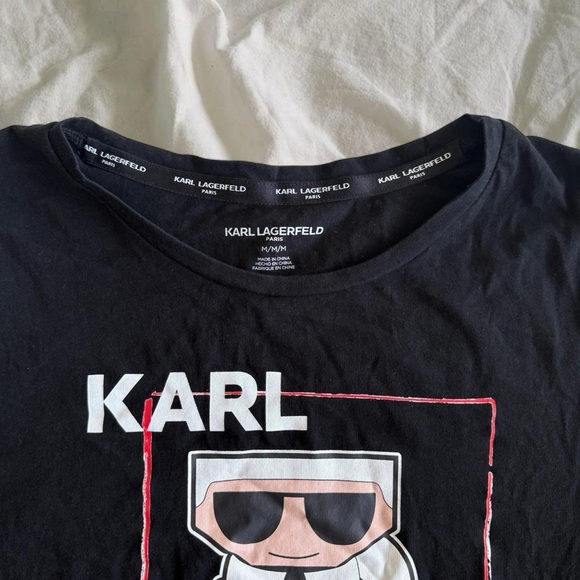 Karl Lagerfeld Black Graphic T-Shirt - Picture 2 of 4